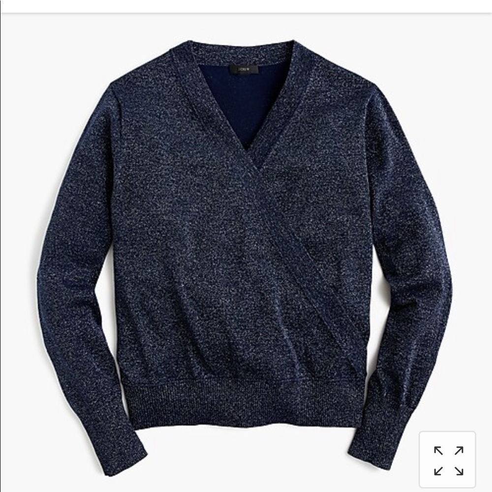 J.Crew Faux Wrap Sweater - Shimmering Navy - Sz.S